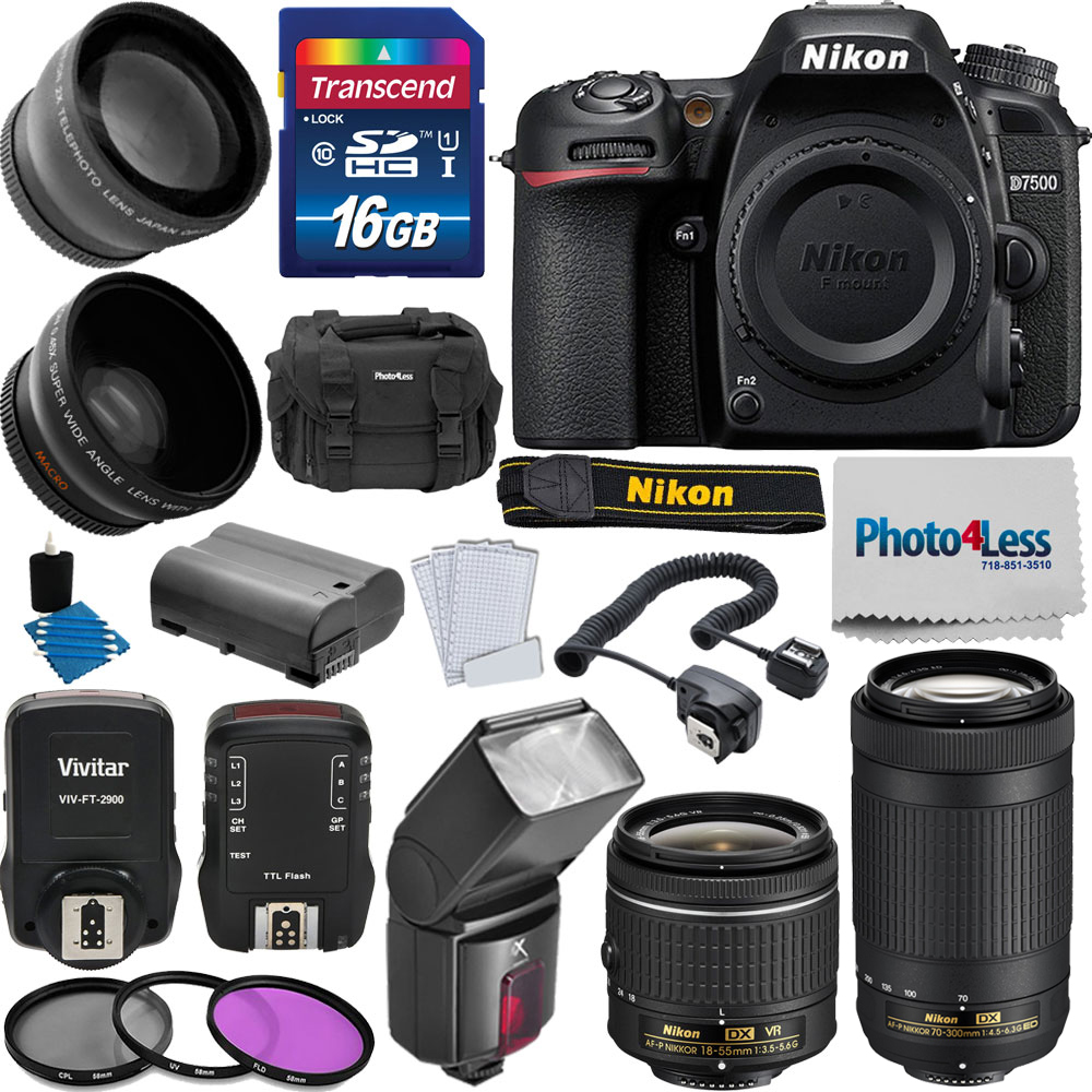 Nikon D7500 DX DSLR Camera with 18-55mm and 70-300mm Lenses