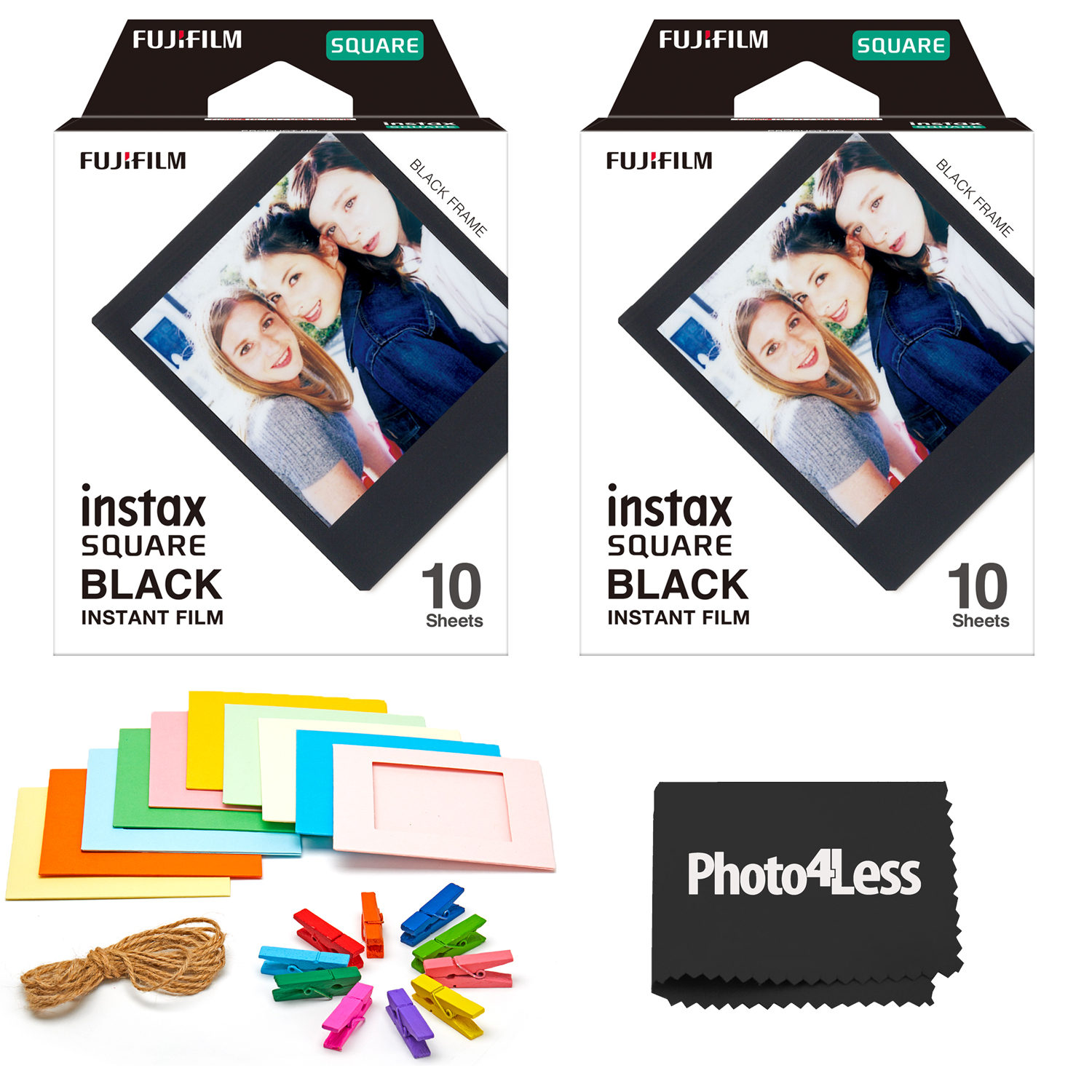 Fujifilm Instax Square Black Frame Instant Film - 10 Exposures
