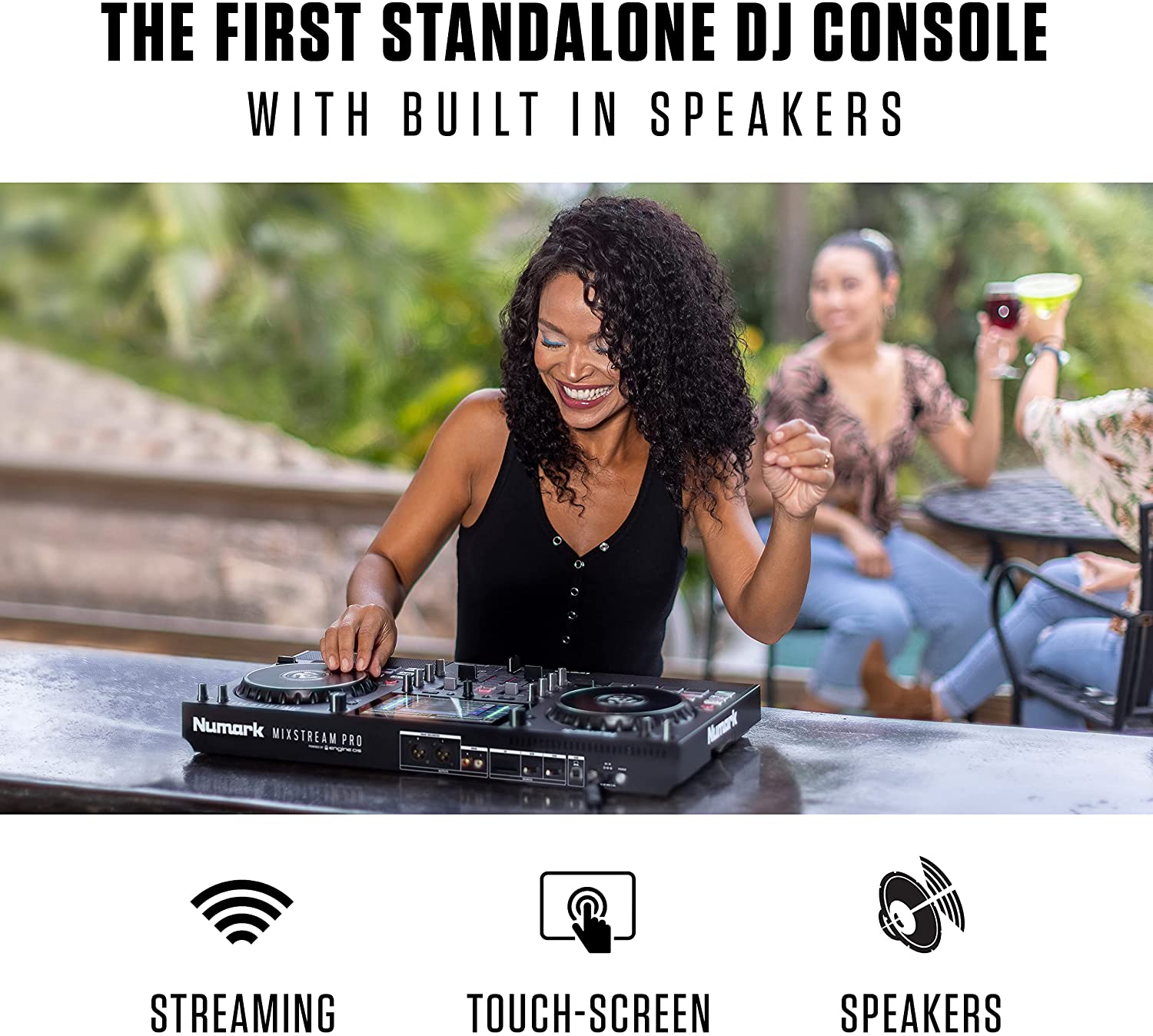 NUMARK MIXSTREAM PRO 4 Channel WiFi Controller with Software & Built-in  Speakers